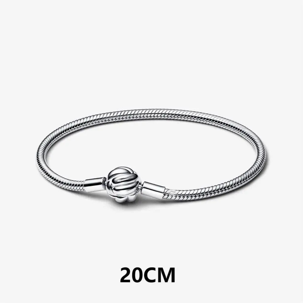 Bracelet 925 Sterling Silver Heart Simplicity Fashion Fit Pandora Charms Beads