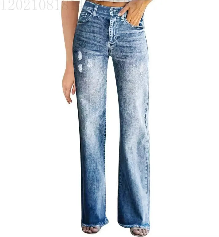 2024  Vintage Straight Pants High Waisted Baggy Jeans