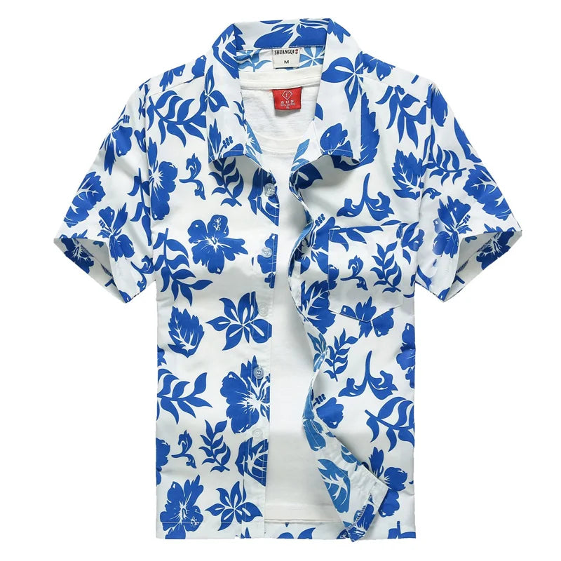 Palm Tree Printed Hawaiian Beach Shirt for Men