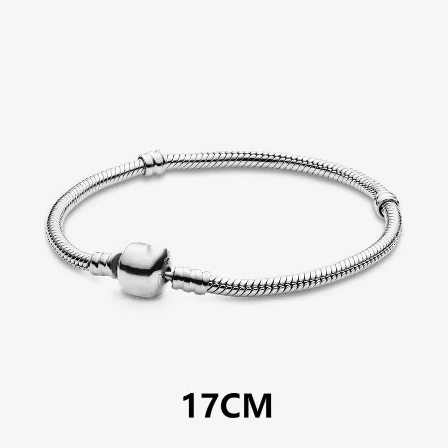 Bracelet 925 Sterling Silver Heart Simplicity Fashion Fit Pandora Charms Beads