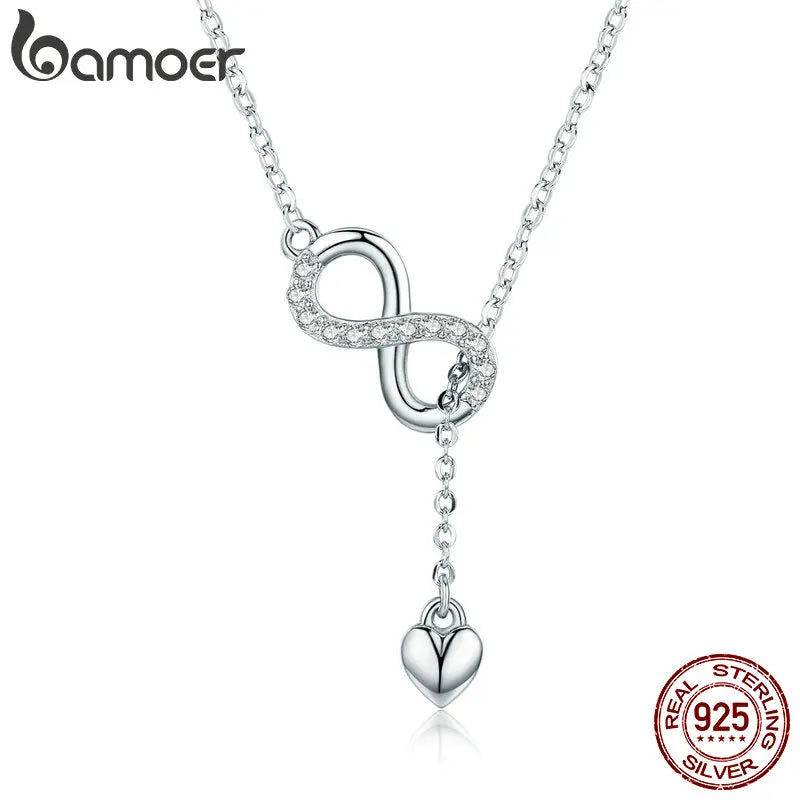 925 Sterling Silver Infinity Love Pendant Necklaces Forever