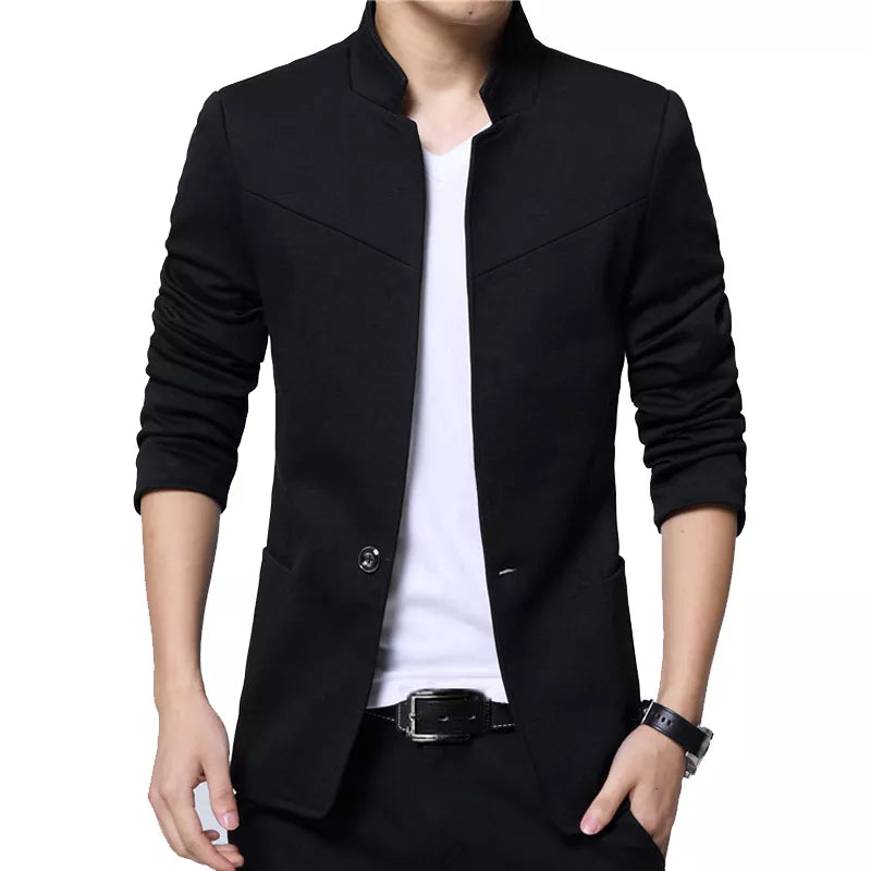 Liseaven Blazer Men Jackets Male Stand Collar Male Blazers Slim Fit Mens Blazer