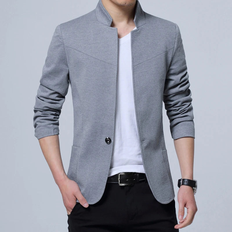 Liseaven Blazer Men Jackets Male Stand Collar Male Blazers Slim Fit Mens Blazer