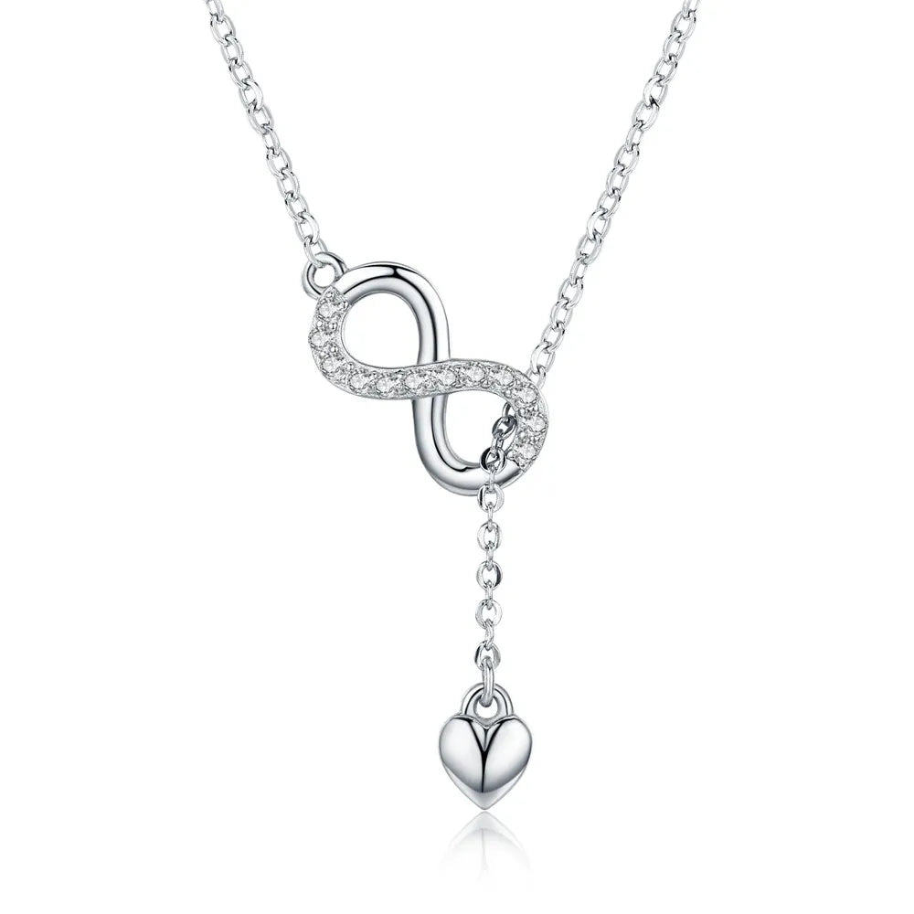 925 Sterling Silver Infinity Love Pendant Necklaces Forever