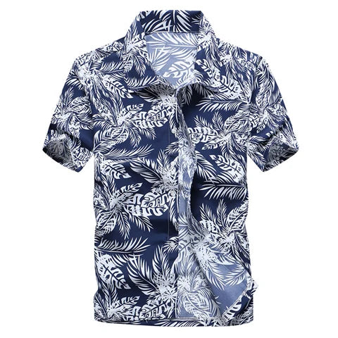 Palm Tree Printed Hawaiian Beach Shirt for Men