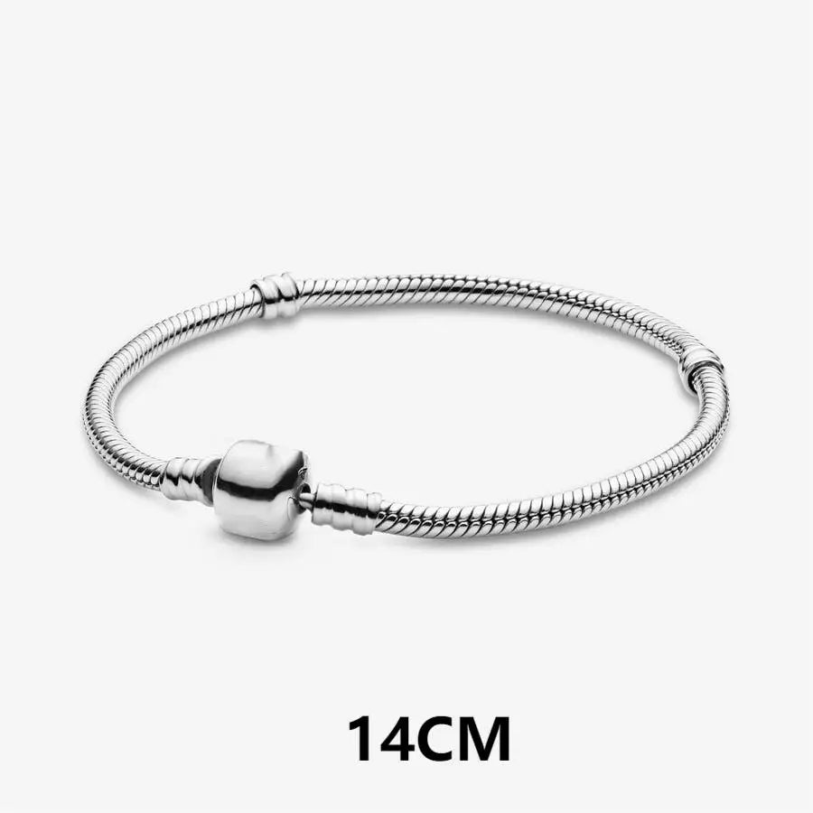 Bracelet 925 Sterling Silver Heart Simplicity Fashion Fit Pandora Charms Beads