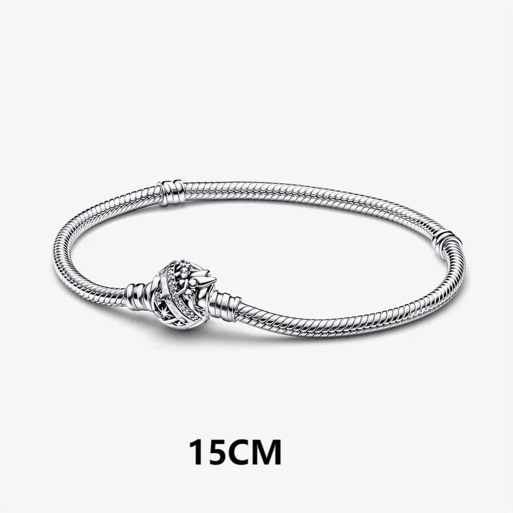 Bracelet 925 Sterling Silver Heart Simplicity Fashion Fit Pandora Charms Beads