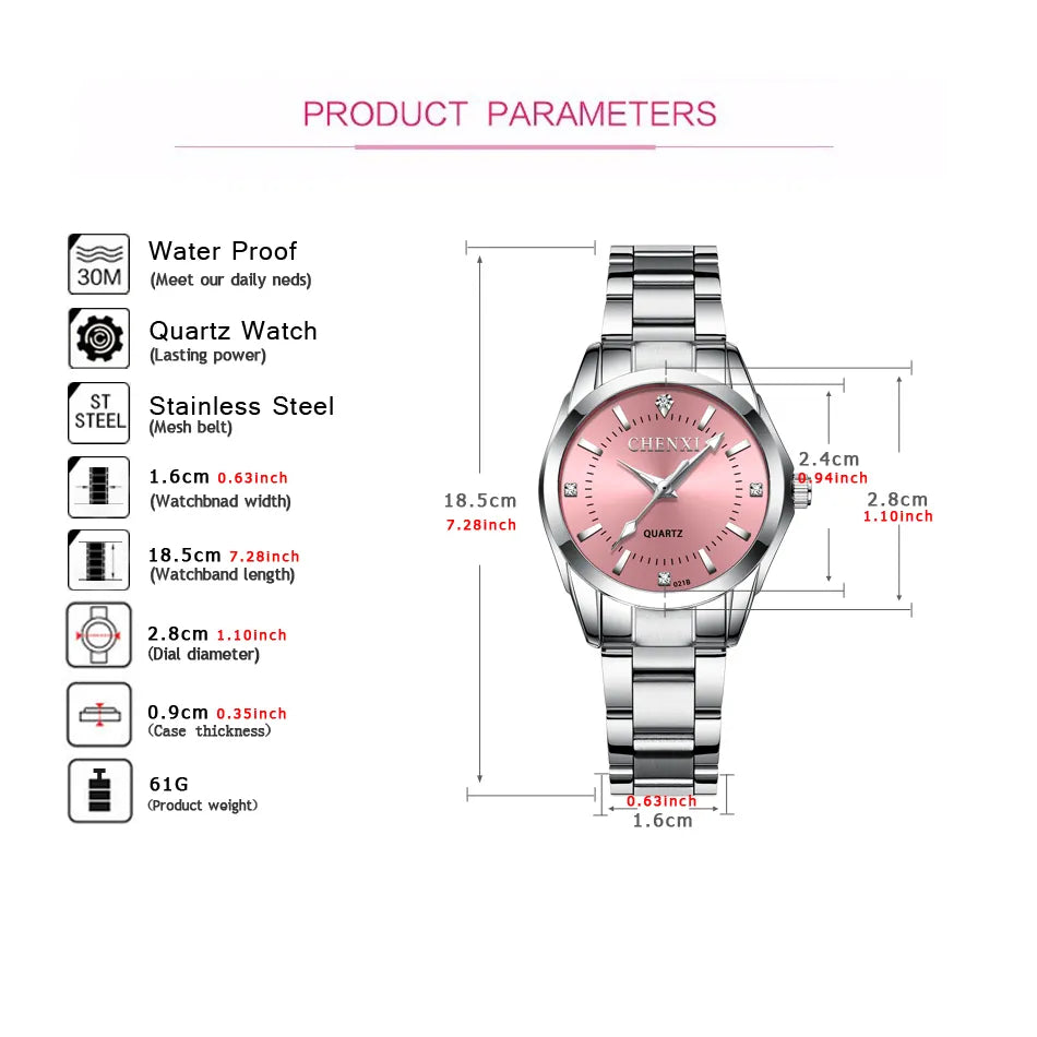 Quartz Watch Women's Wrist Watches Female Dress Clock Xfcs Relogio Feminino