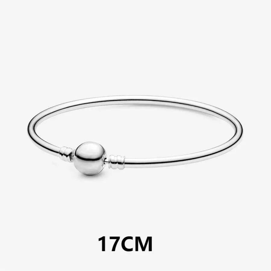 Bracelet 925 Sterling Silver Heart Simplicity Fashion Fit Pandora Charms Beads