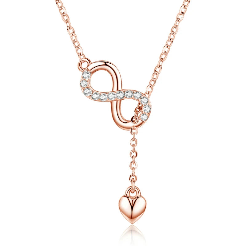 925 Sterling Silver Infinity Love Pendant Necklaces Forever