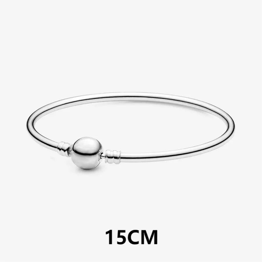 Bracelet 925 Sterling Silver Heart Simplicity Fashion Fit Pandora Charms Beads