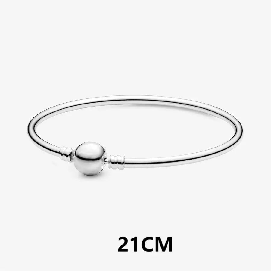 Bracelet 925 Sterling Silver Heart Simplicity Fashion Fit Pandora Charms Beads