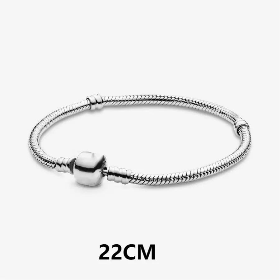 Bracelet 925 Sterling Silver Heart Simplicity Fashion Fit Pandora Charms Beads