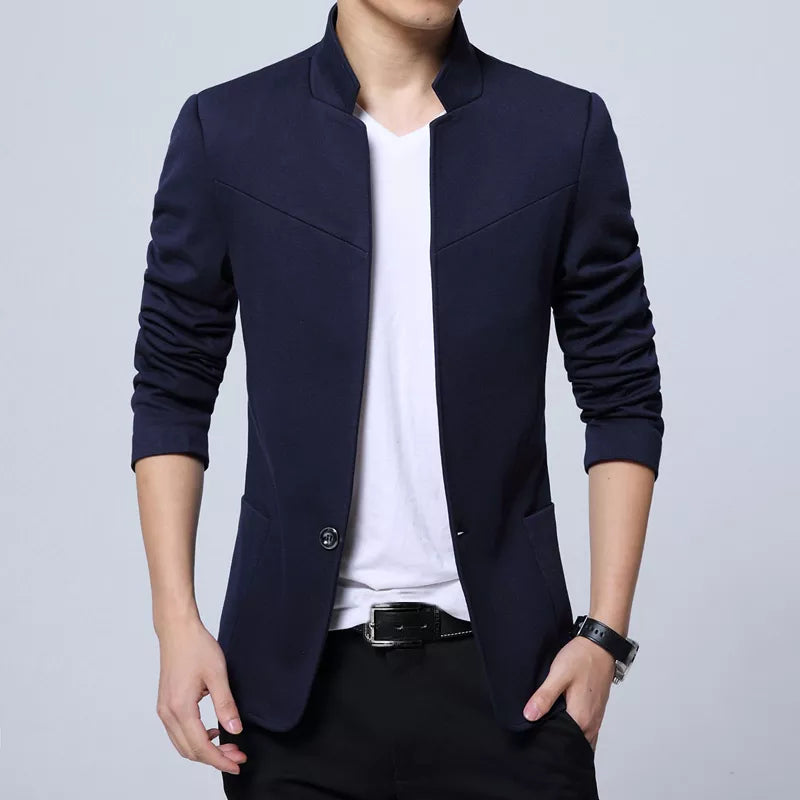 Liseaven Blazer Men Jackets Male Stand Collar Male Blazers Slim Fit Mens Blazer