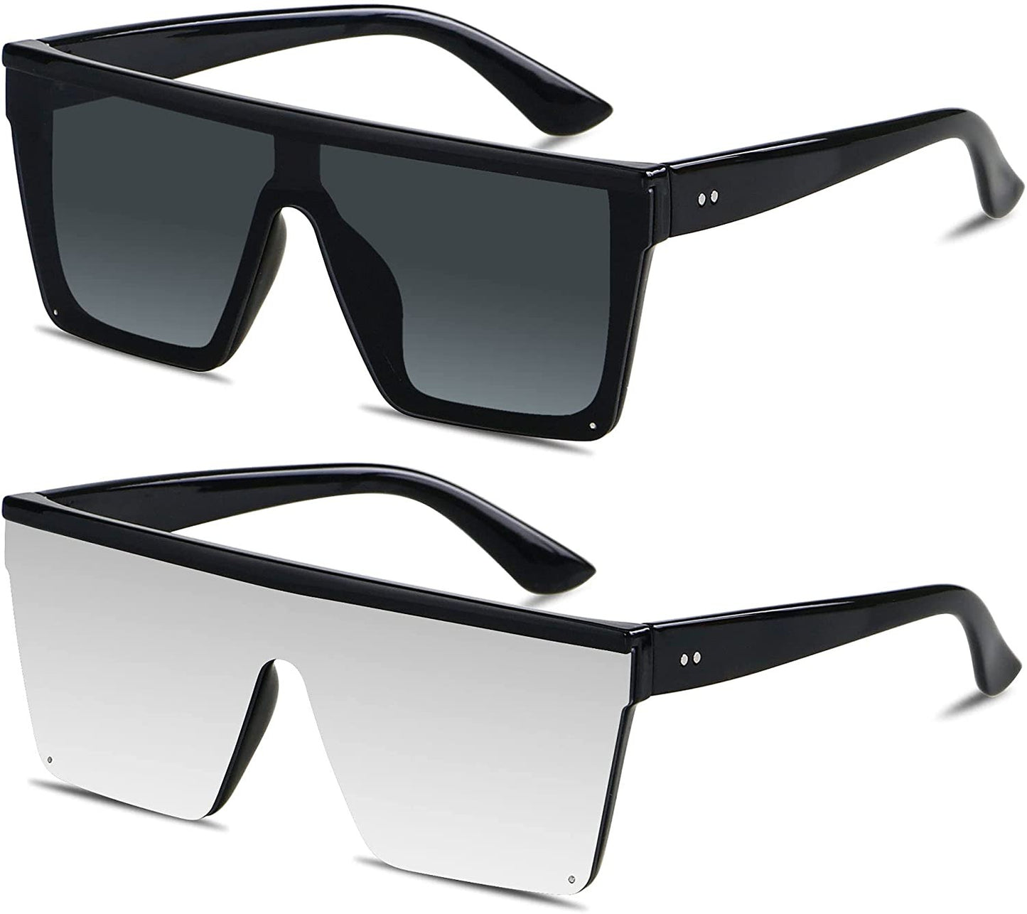 Square Oversized Big Flat Top High Quality Sunglasses UV Protection