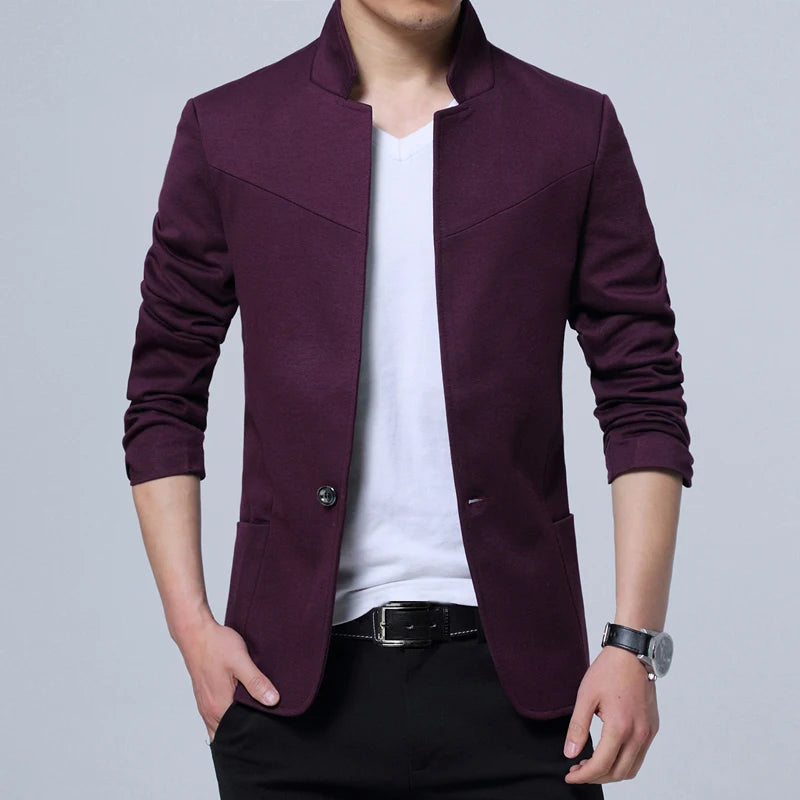 Liseaven Blazer Men Jackets Male Stand Collar Male Blazers Slim Fit Mens Blazer