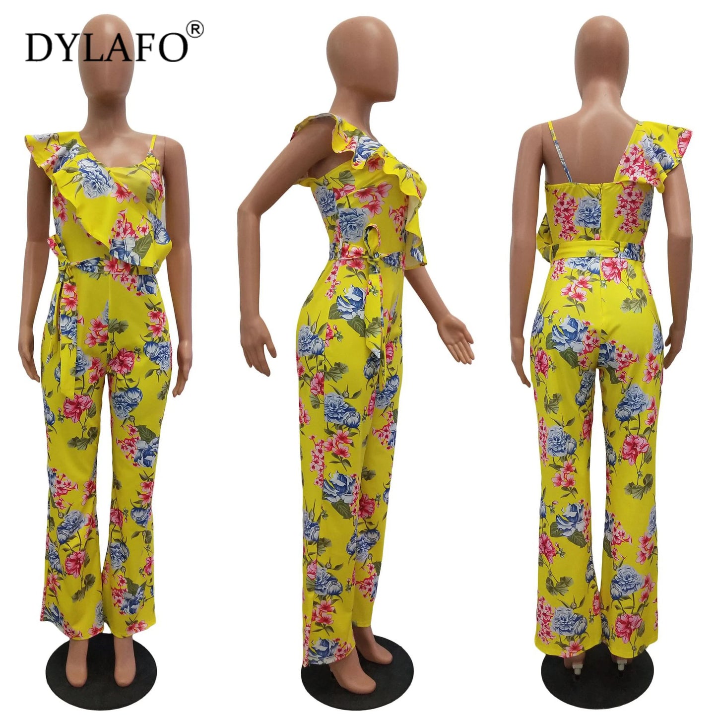 Flower Halter Women Jumpsuit  Boho Print Casual Rompers