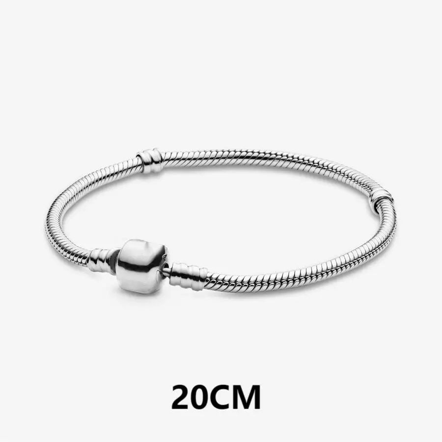 Bracelet 925 Sterling Silver Heart Simplicity Fashion Fit Pandora Charms Beads