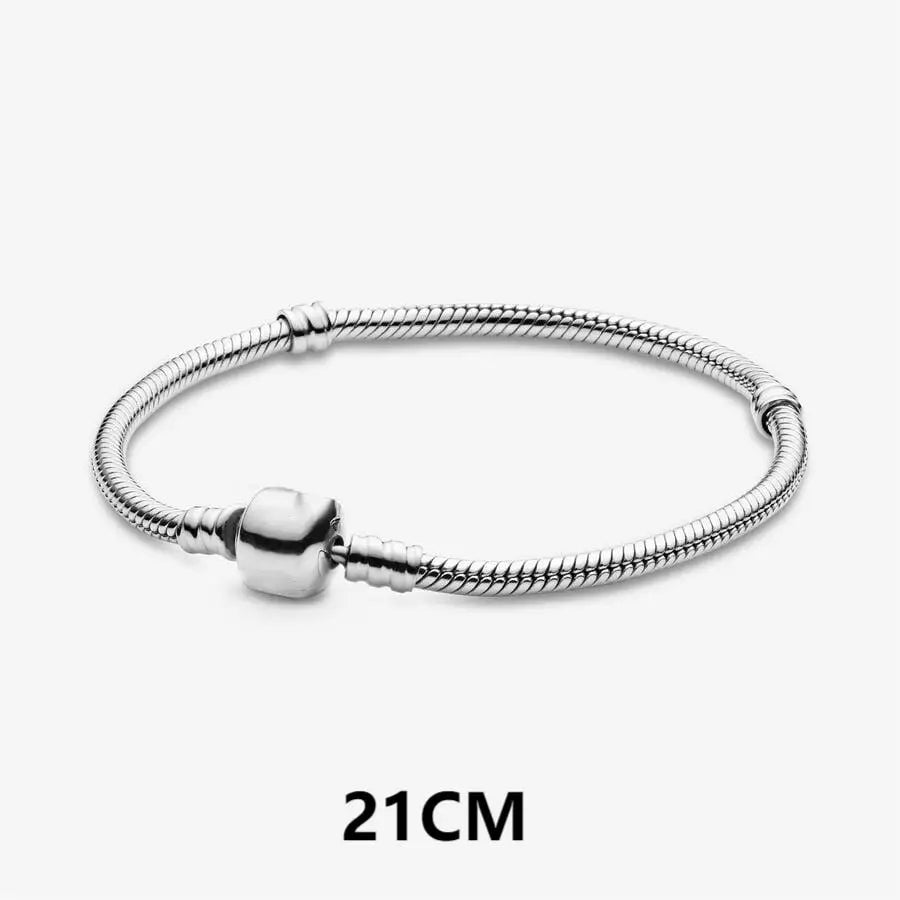 Bracelet 925 Sterling Silver Heart Simplicity Fashion Fit Pandora Charms Beads