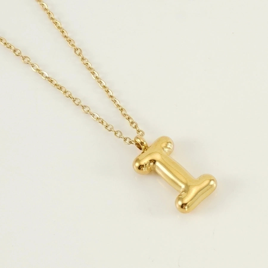 304 Stainless Steel 18K Gold Plated Casual Cute Plating Letter Titanium Steel Pendant Necklace