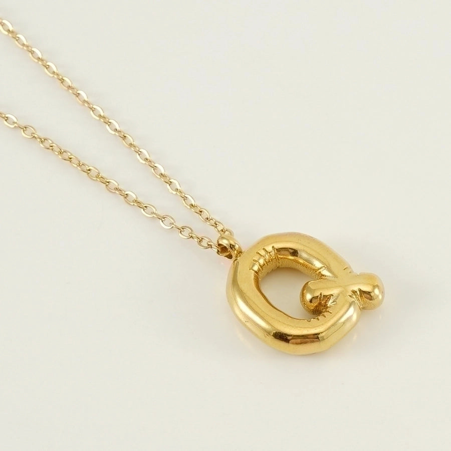 304 Stainless Steel 18K Gold Plated Casual Cute Plating Letter Titanium Steel Pendant Necklace