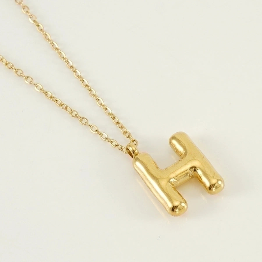 304 Stainless Steel 18K Gold Plated Casual Cute Plating Letter Titanium Steel Pendant Necklace