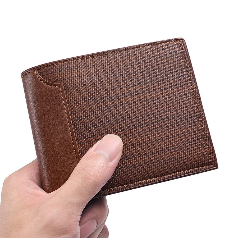 men's short wallet fashion multi-card position stitching belt zipper young student wallet