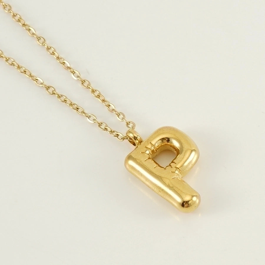 304 Stainless Steel 18K Gold Plated Casual Cute Plating Letter Titanium Steel Pendant Necklace