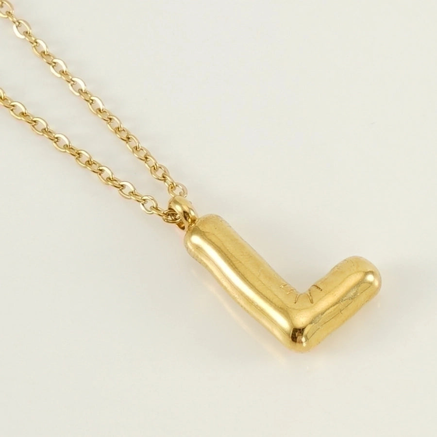 304 Stainless Steel 18K Gold Plated Casual Cute Plating Letter Titanium Steel Pendant Necklace