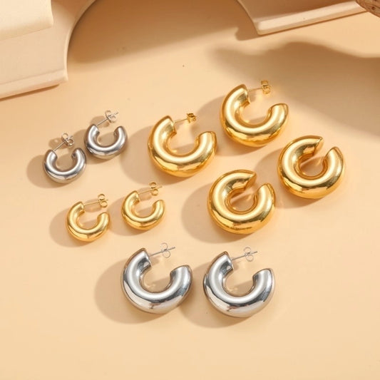 1 Pair Classic Style Streetwear Geometric Plating 304 Stainless Steel Earrings