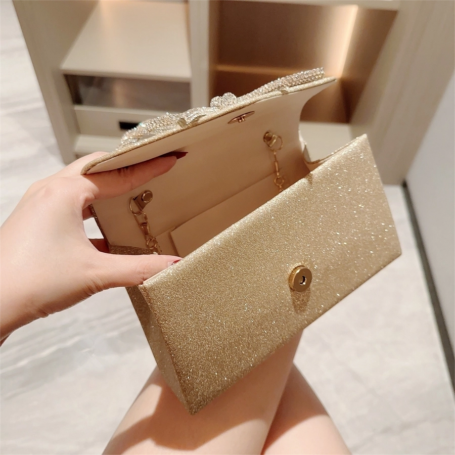 Women's Glitter Solid Color Bow Knot Streetwear Square Magnetic Buckle Handbag