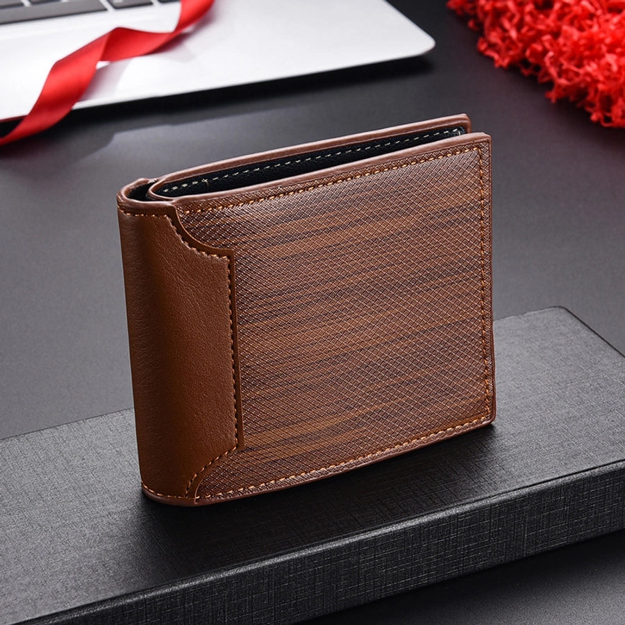 men's short wallet fashion multi-card position stitching belt zipper young student wallet