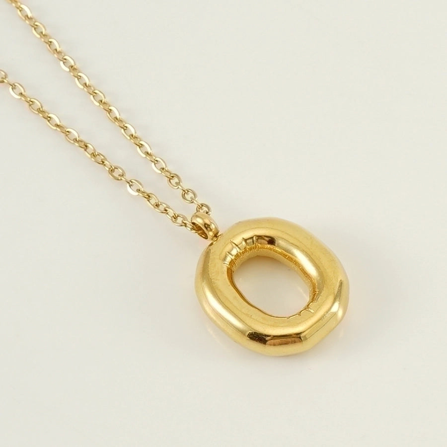 304 Stainless Steel 18K Gold Plated Casual Cute Plating Letter Titanium Steel Pendant Necklace