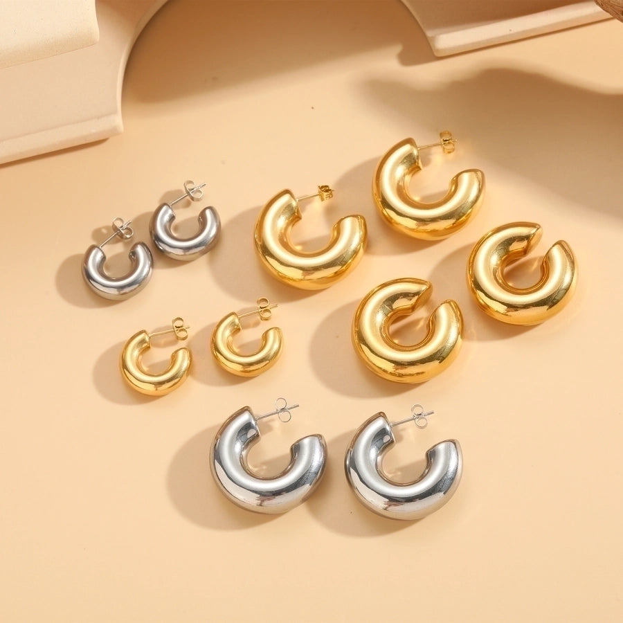 1 Pair Classic Style Streetwear Geometric Plating 304 Stainless Steel Earrings